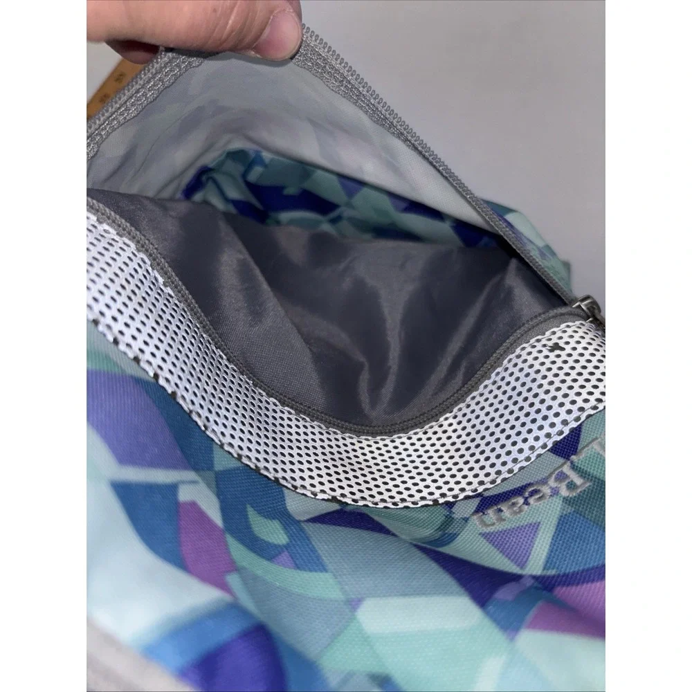 LL Bean Kids Deluxe Book Pack 37L Weatherproof Periwinkle Sky Chevron Backpack